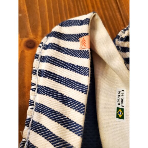 Havaianas Womens Striped Canvas Slip-On Shoes Size 7 Blue & White - Picture 3 of 9